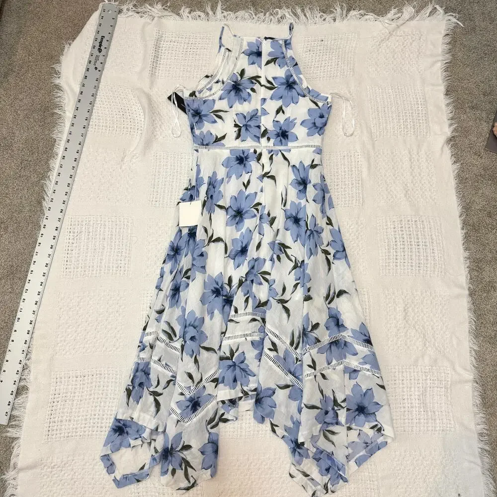 Lulus Zahara medium asymmetrical handkerchief hem floral dress D2 2998 - Picture 7 of 12